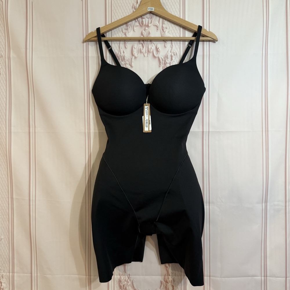SKIMS Ultimate Body Push Up Butt & Hip Pad Mid-thigh Bodysuit Onyx Sz L NWT $188